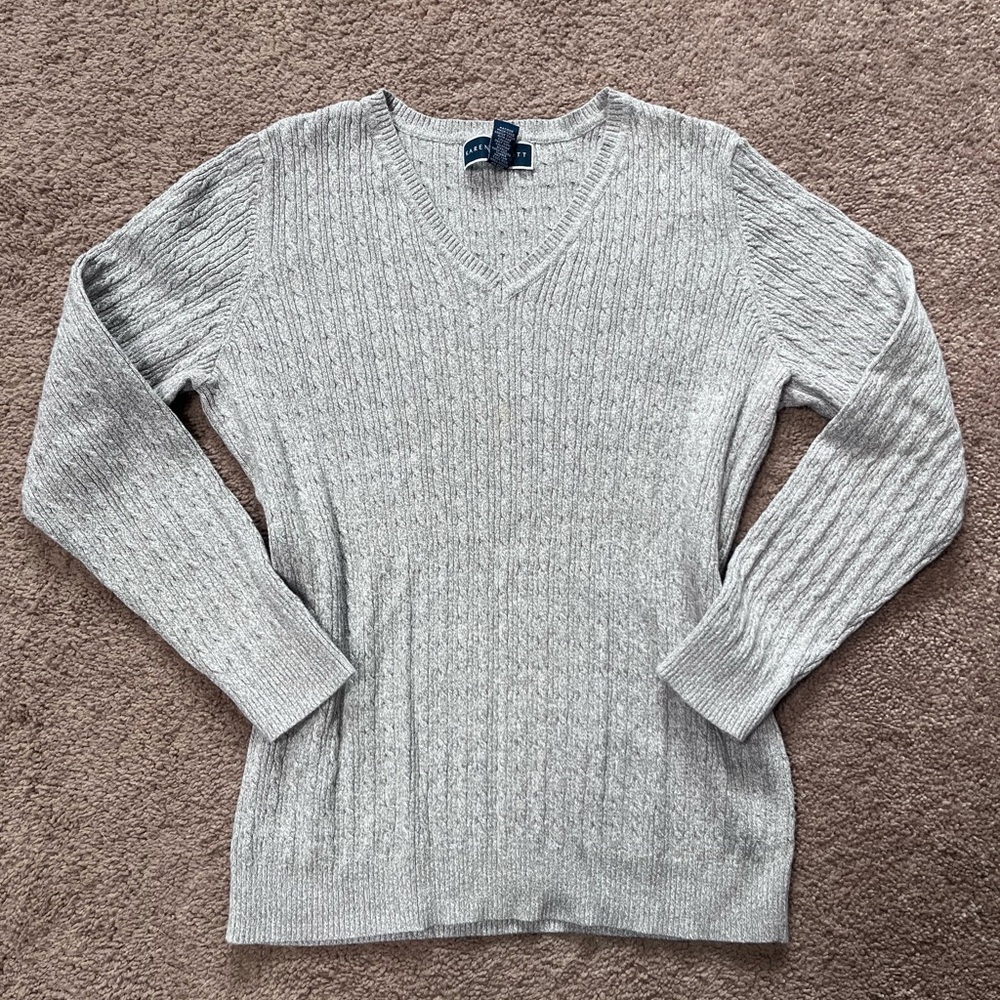 Light Grey Karen Scott V-neck Sweater